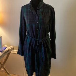 GAP shirt dress. Small. Black watch plaid.